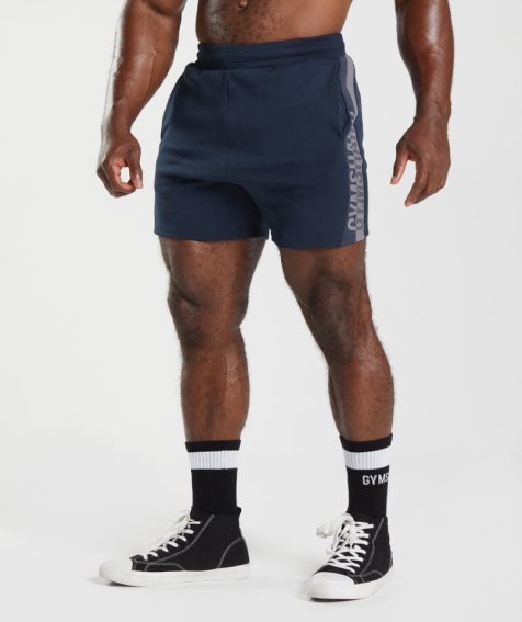 Men's Gymshark Bold React 5" Shorts Navy | NZ 3ZMCPQ